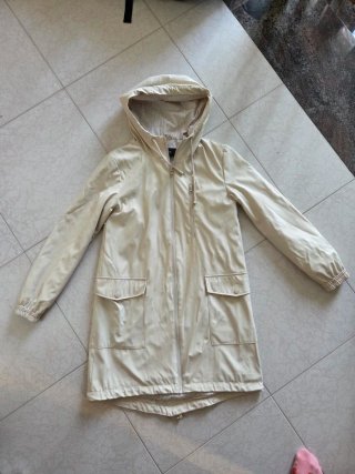 Chubasquero beige mujer, XS mas grande