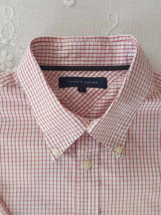 Camisa Tommy Hilfiger cuadros rosa y rojo