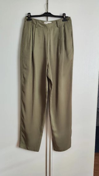 Pantaloni larghi donna verde oliva