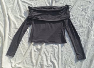 Maglia H&M Grigio Antracite Scollo Barchetta