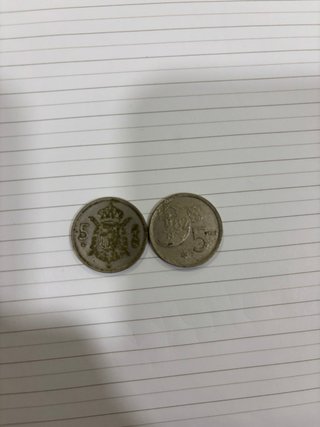2 Monedas antiguas de 5 pesetas