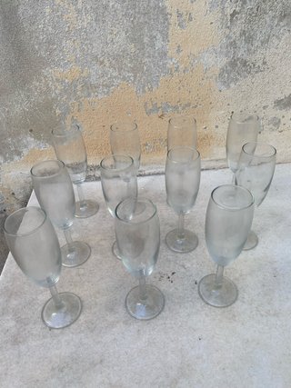 11 copas champán cristal