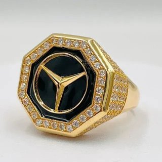SELLO OCTOGONO MERCEDES, Esmaltado. Oro 18k.