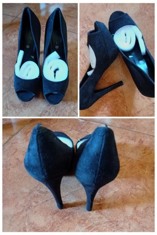 Tacones Peep Toe Ante Talla 36