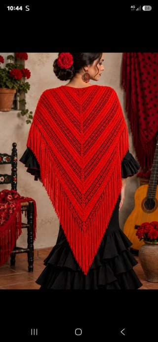 Mantón Flamenco Rojo