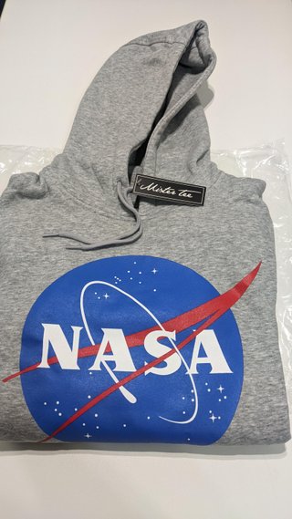 Sudadera Mister Tee NASA Gris Talla S. Nueva