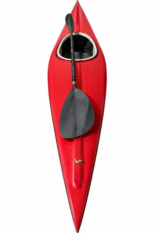 Kayak Rígido Monoplaza Rojo con Remo