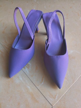Scarpe Chanel Viola Slingback Tacco