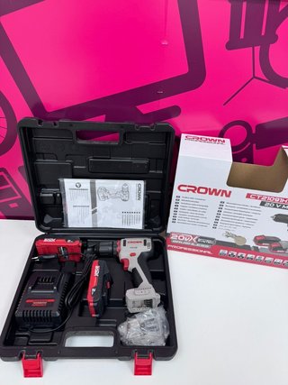 Taladro Electrico Crown Ct21091x-2 20V 2 Ah (Sin Uso)
