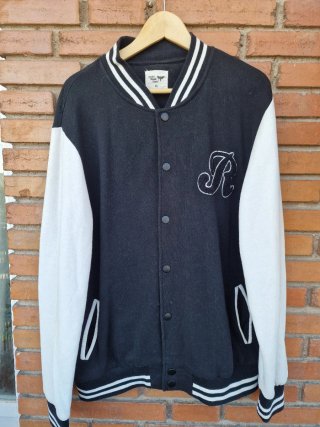 Chaqueta Bomber Negra y Blanca Talla XL