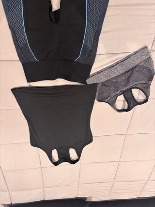 Conjunto Ropa Gym Negro y Gris