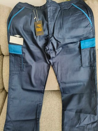 Pantalones de trabajo azul y turquesa