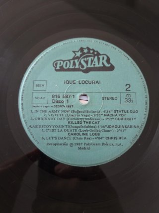 Vinilo Recopilatorio ¡Que Locura! (1987)