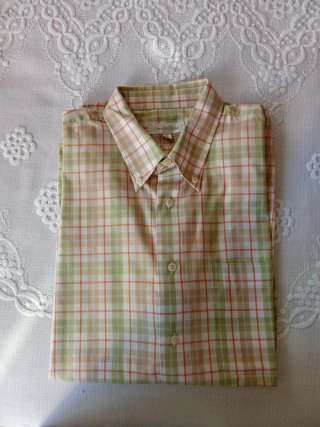 Camisa Country Road Cuadros Verde Naranja Talla L