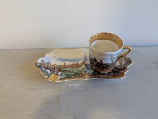 Cenicero Limoges con vaso de porcelana