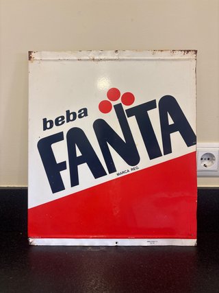 Cartel Antiguo Fanta (metal)