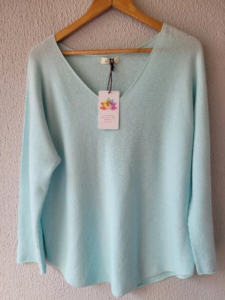 Jersey Alba Conde, azul bebé t. única, oversize