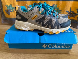 Zapatillas senderismo Columbia grises y turquesa