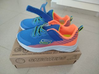 Zapatillas Skechers Niña Talla 36 Azul/Naranja