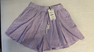 Falda pantalón Zara cuadros morados talla M