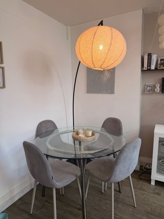 Conjunto mesa cristal mas sillas Sklum