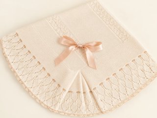 Toquilla de Bebé Beige con Lazo