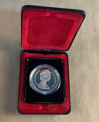 Moneda Plata 1 Dólar Canadá 1982