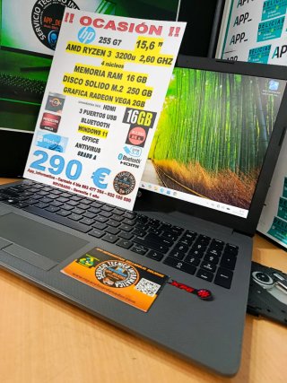 Portátil HP 255 G7 Ryzen 3 16GB RAM 250GB SSD