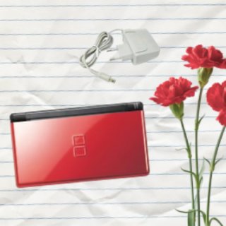 Nintendo DS Lite rossa e nera + caricatore e stilo