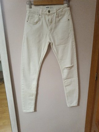 Pantalón Vaquero Blanco Bershka