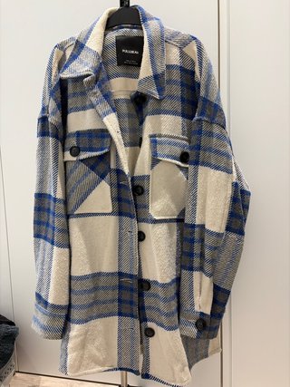 Sobrecamisa cuadros Pull&Bear azul y blanco