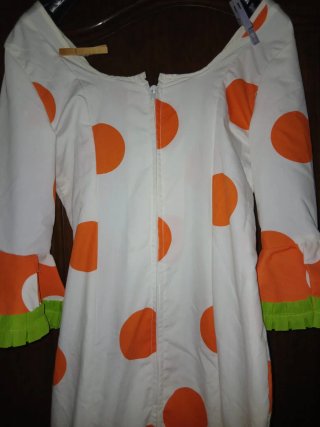 Traje Flamenca Lunares Naranja y Blanco