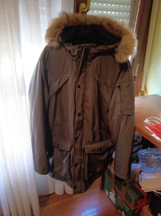 Chaqueta parka hombre verde militar