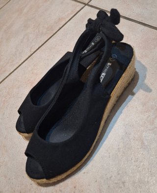Espadrillas Zeppa Nere Mio Tempo - 36