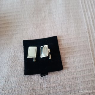 Gemelos para camisa plateados