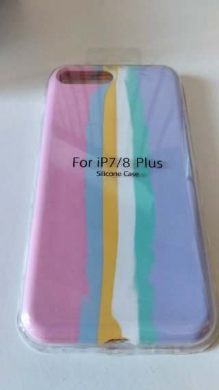 Cover in silicone per iPhone 7/8 Plus arcobaleno