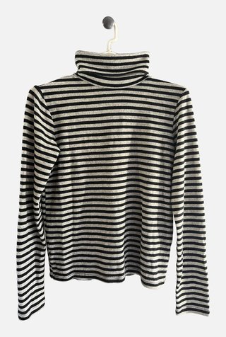 Jersey cuello alto rayas gris negro Zara talla S
