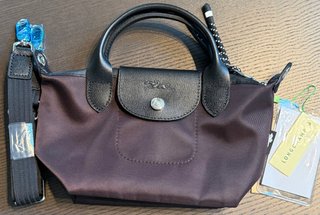 Bolso de mano mini con correa bandolera Marrón/Neg