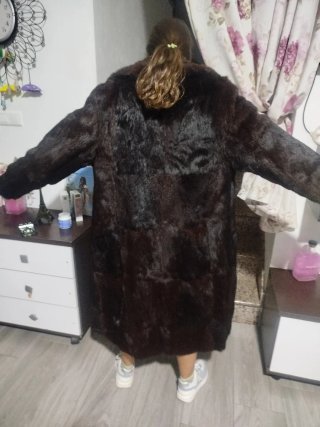 Chaquetón de piel marrón