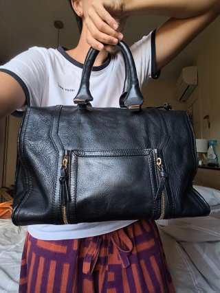 Bolso Zara Negro Piel