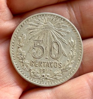 Moneda 50 Centavos México 1917