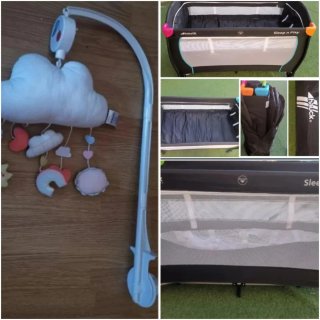 Lote Cuna Plegable Hauck Sleep n Play con Móvil