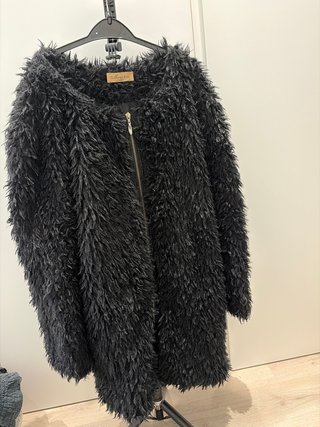Abrigo pelo negro Moni & Co Talla M-L
