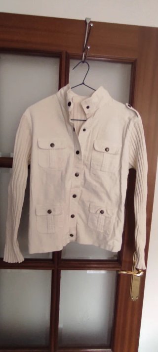 Jersey Beige con Parte Delantera de Pana