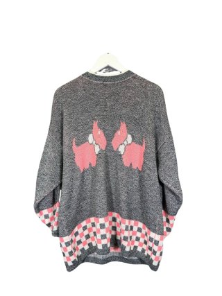 Jersey gris perritos rosas oversize L