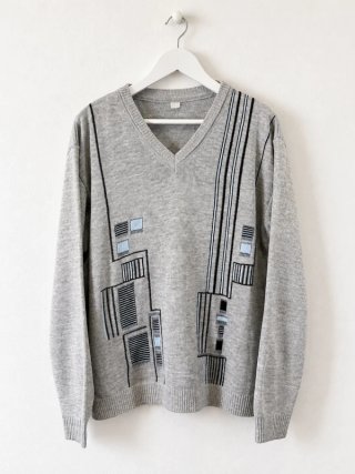 Jersey gris geométrico cuello pico D/NL 50
