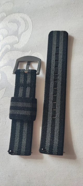 Correa de reloj 20mm negra y gris