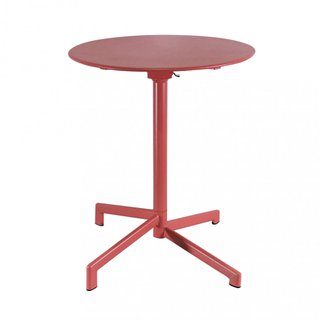 Tavolo Bistrot da Giardino Rotondo Rosso Corallo
