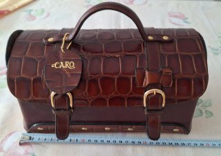 Bolso Caro Marrón Efecto Cocodrilo
