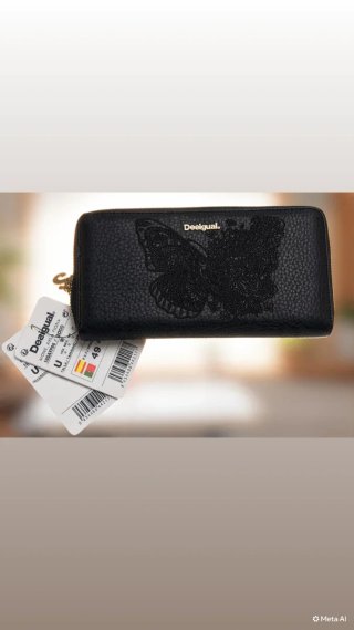 Monedero Desigual Negro Mariposa